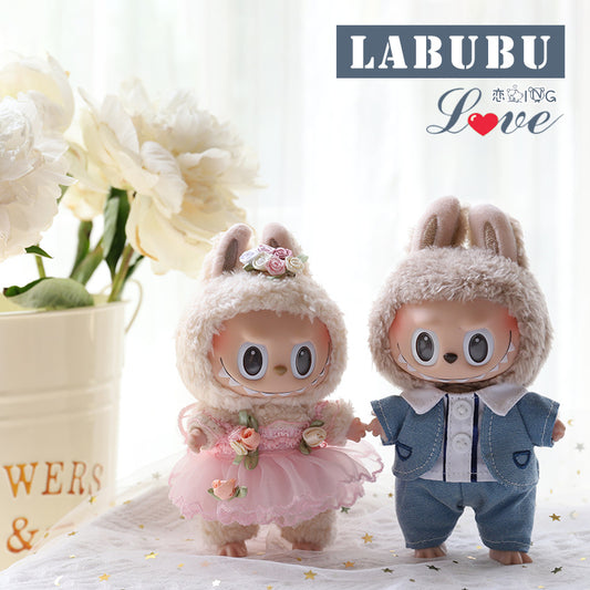 Designed for Labubu Clothes, Adorable Chic Dress Set comptible with 17cm Labubu Dolls, Doll Clothes Compatible with Labubu Accessories (NO Doll)